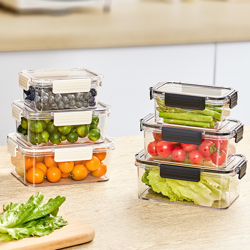 分格保鲜盒饭盒蔬菜食品密封罐便当盒水果零食饼干收纳盒冷冻带盖