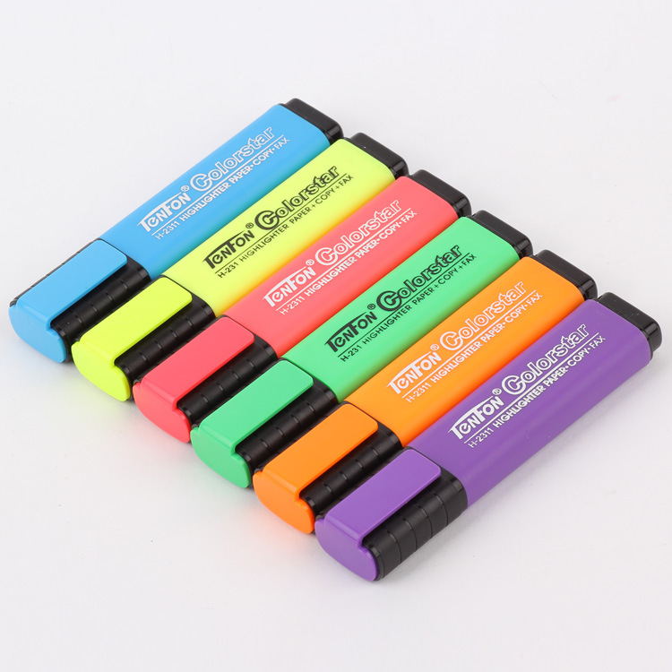 The factory directly supplies Tianfeng Foreign Trade 2311 flat highlighter with bright and vivid colors details Picture