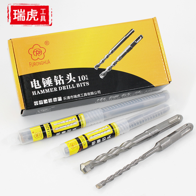 Square-handled four-pit electric hammer drill bit penetrates walls, wall impact drill bit, concrete drilling, wall brick expansion and rebar planting full figure