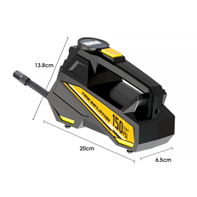 车载充气泵便携式汽车用打气泵多功能打气筒大功率电动轮胎加气泵白底实物图