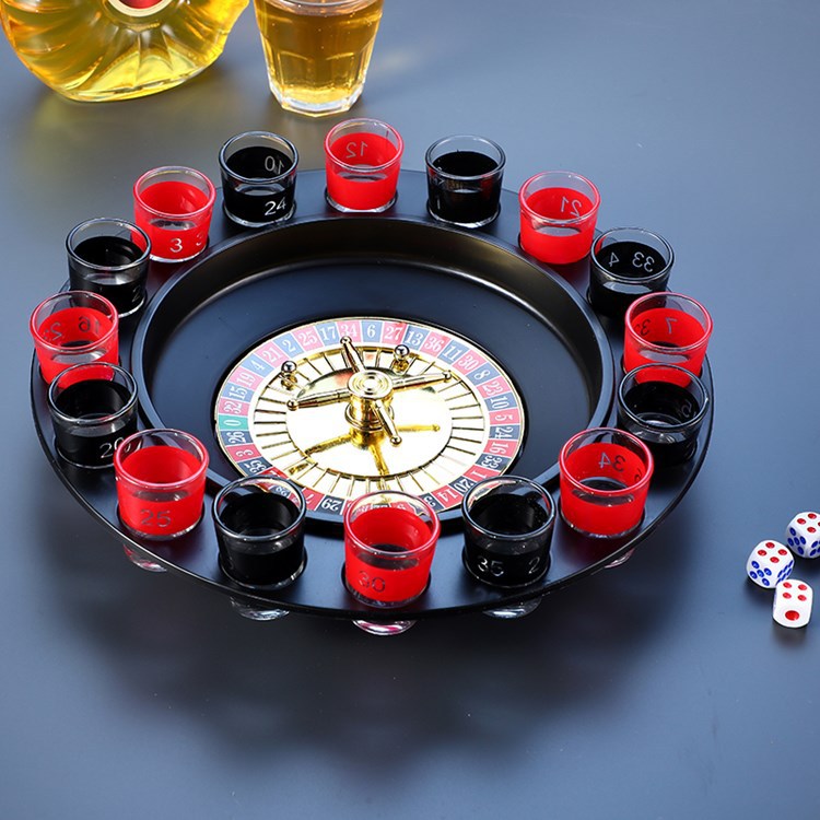 Russian wine wheel, KTV, bar and nightclub supplies, drinking, game and entertainment props, Russian roulette 16 cups Specification image