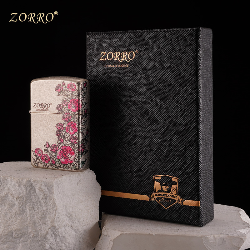 ZORRO Z91928D Rose Garden Ancient Silver embossed Metal windproof Kerosene Lighter, a trendy personalized gift Application Scenario