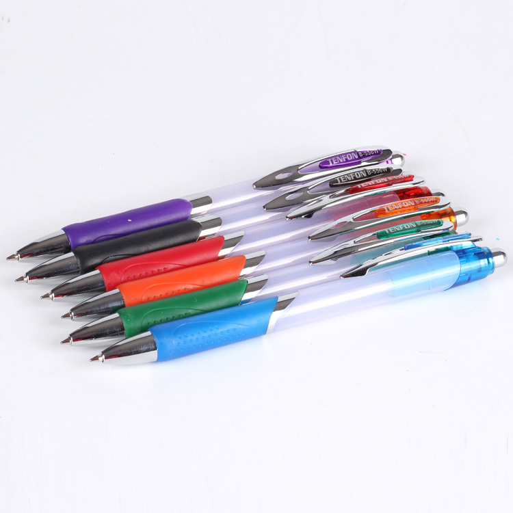Factory direct supply Tianfeng Foreign Trade Press Ballpoint Pen, plastic Ballpoint pen 556SW transparent Ballpoint pen Specification drawing
