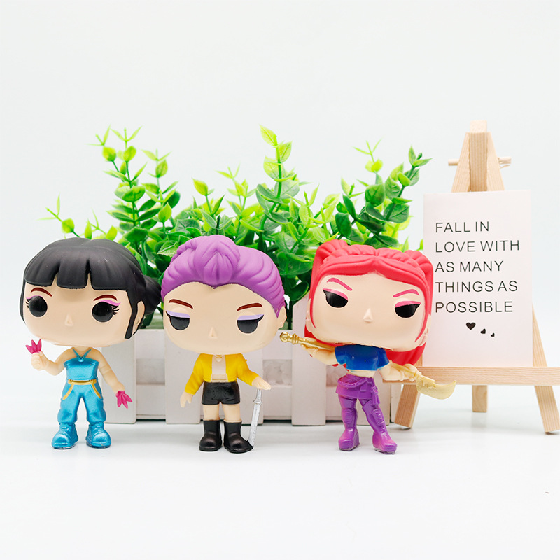 跨境新品猎魔女团公仔恶魔猎人老虎明星韩流女团周边手办模型摆件细节图