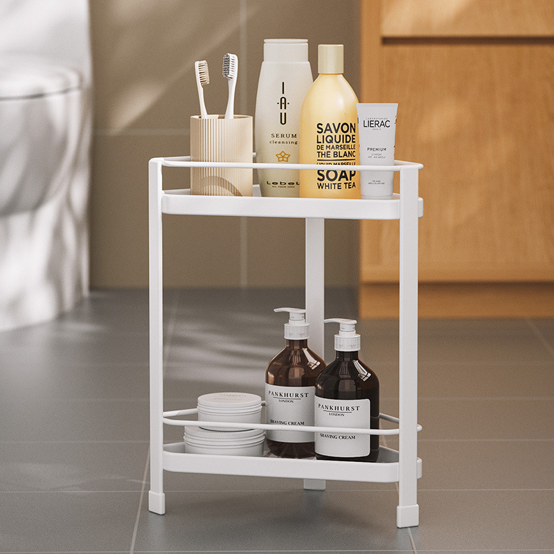 Cross-border exclusive bathroom shelving, non-drilling floor-standing tripod storage rack, corner gap toilet shelving