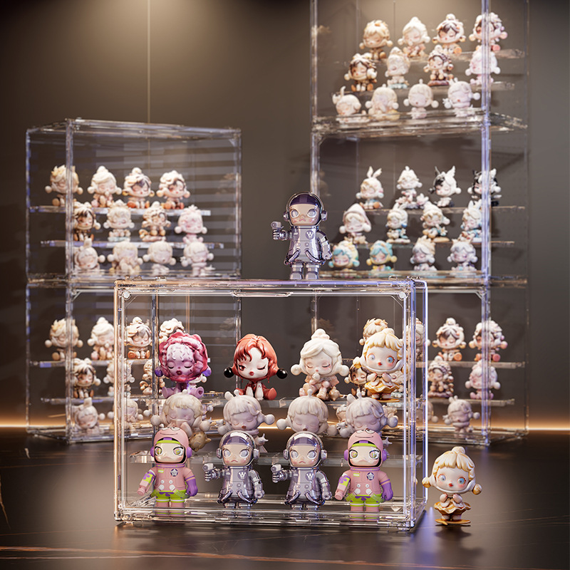 单体展示盒套装盲盒手办彩色收纳防尘展示手办透明防尘收纳盒严选