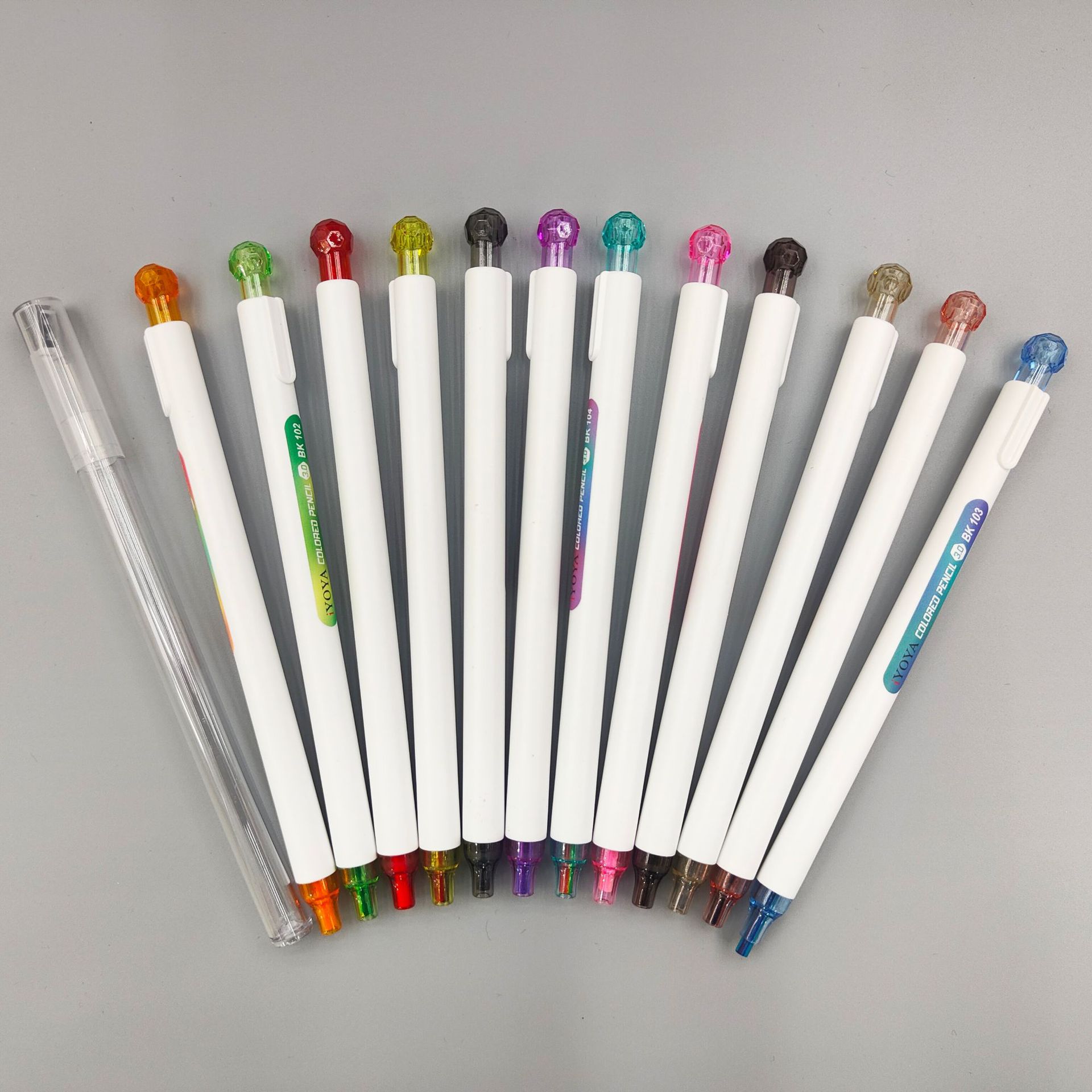 3.0mm automatic colored pencils with rainbow lead, 12 pieces in barrels, high appearance level multi-color lead press color pencils, cross-border wholesale Application Scenario