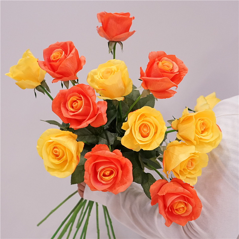 高品质手感保湿玫瑰单枝戴安娜家居餐桌装饰花艺婚庆假花摄影道具细节图