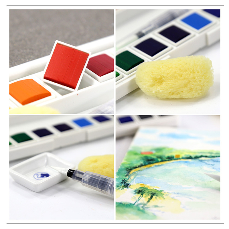 Marley Solid Watercolor Paint Set 36 and 48 colors hand-painted watercolor paints for adults, students, children and beginners Item Picture