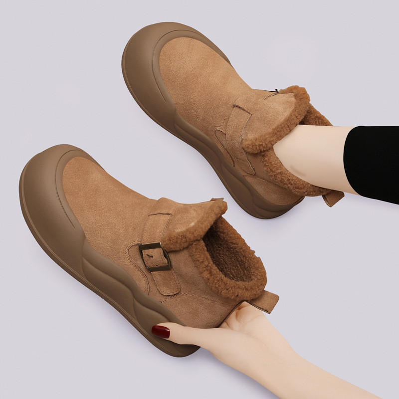 女式棉鞋实物图