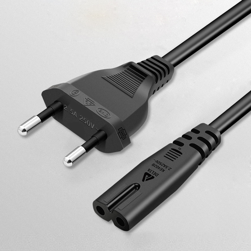 VDE欧规电源线带插头线2芯8字尾欧标电视台灯音响1.5米环保阻燃产品图