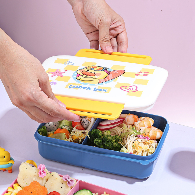 Lunch box and water cup set, specially designed for primary and secondary school students, sealed and compartments lunch box, can be heated in the microwave, leak-proof lunch box details Picture