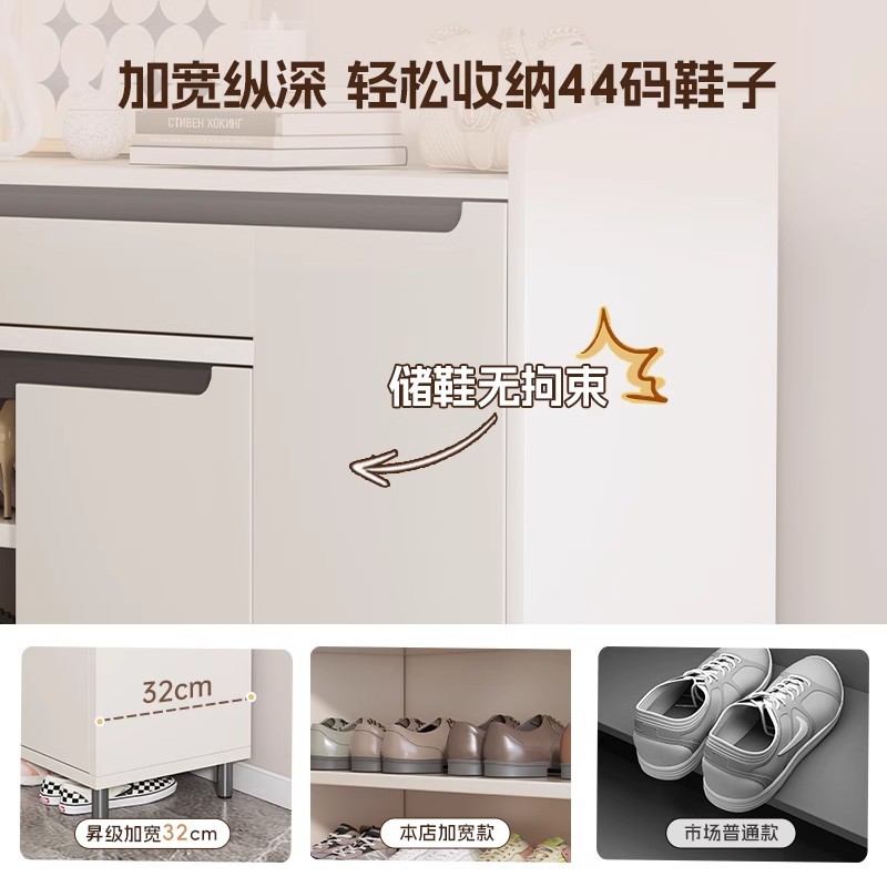 Shoe cabinet, simple and modern interior design at the entrance, entrance foyer cabinet, storage cabinet, integrated wall, multi-layer simple shoe rack Application Scenario