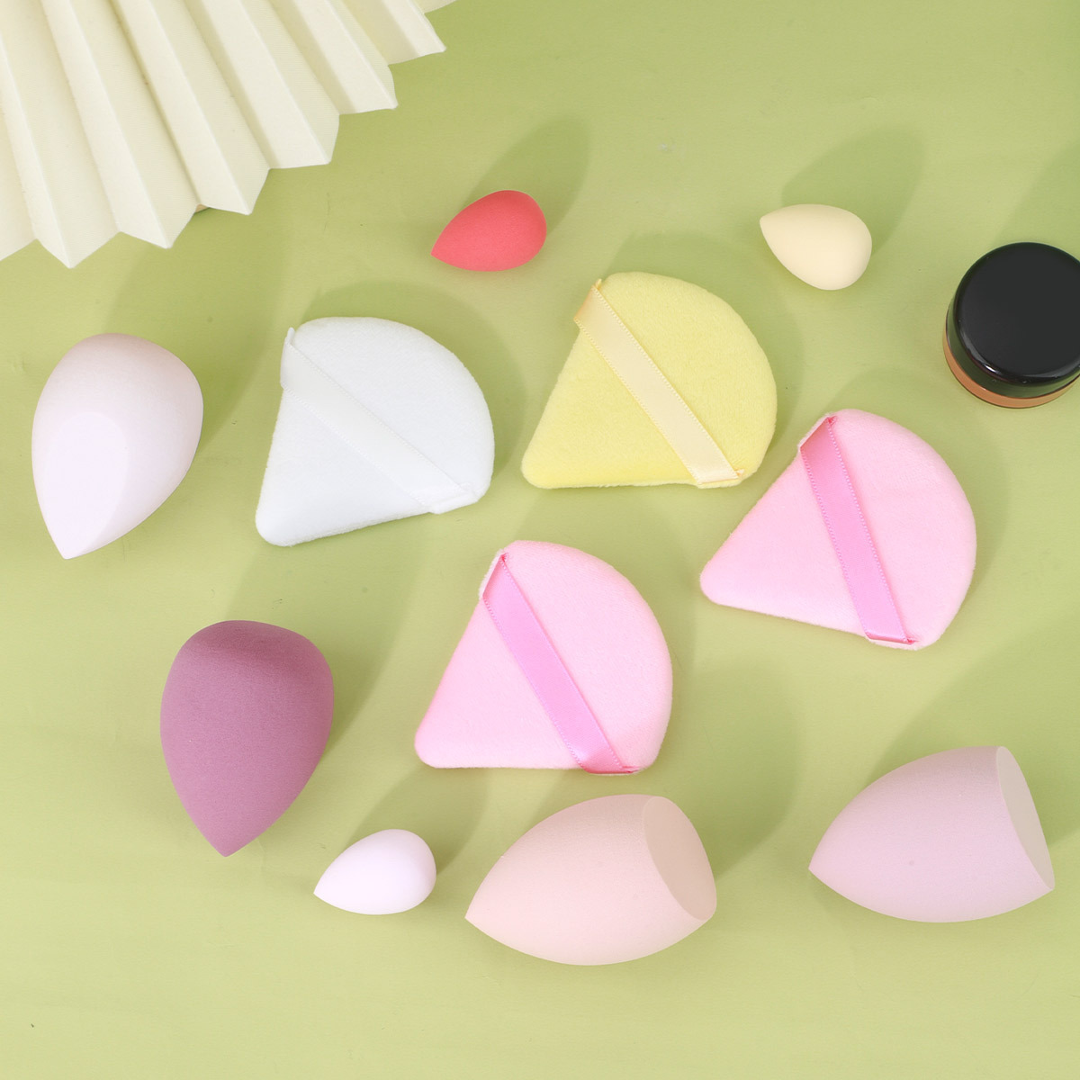 跨境马卡龙袋多巴胺美妆蛋植绒粉扑超值组合套装不吃粉迷你彩妆蛋细节图