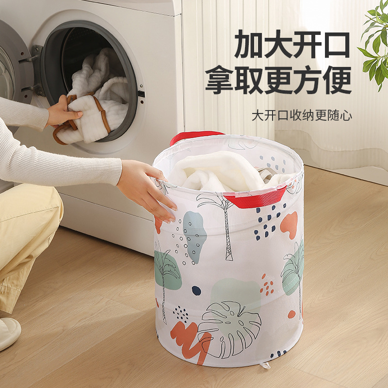 Folding dirty clothes basket 600D Oxford cloth storage bucket with built-in spring steel wire storage basket. Dirty clothes storage basket for home use