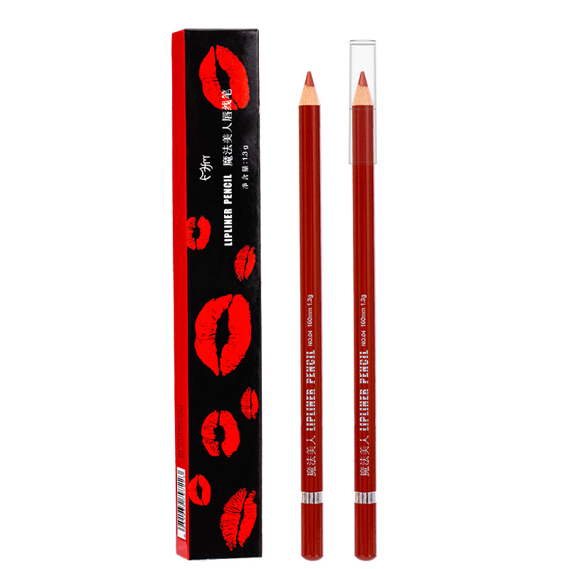 魔法美人唇线笔一笔勾勒立体唇形自然哑光持久显色初学者画口红笔白底实物图