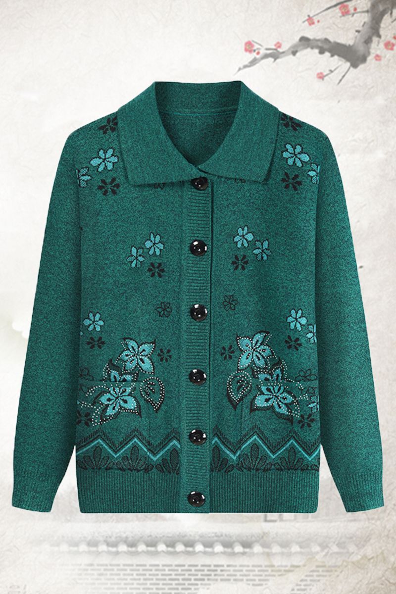 Women's clothing for the elderly, autumn and winter, fleece and thickened sweaters, warm knitted sweaters for mothers, cardigans, 60-year-old grandmothers, lapel sweaters for women Women's clothing for the elderly, autumn and winter, fleece and thickened sweaters, warm knitted sweaters for mothers, cardigans, 60-year-old grandmothers, lapel sweaters for women