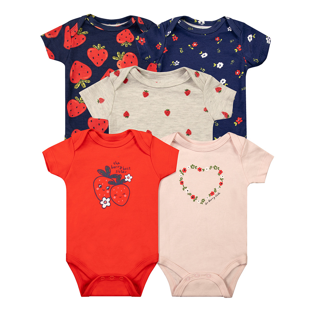 2025工厂跨境衣服批发欧美宝宝春夏包屁衣婴幼儿eBay热卖款式白底实物图