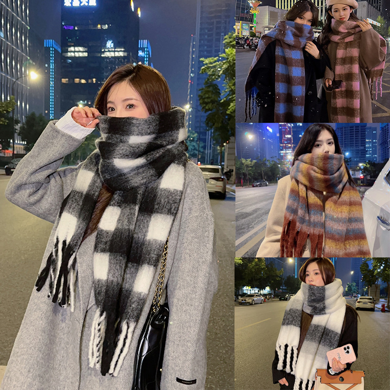 围巾/烫钻围巾/围巾女长款百搭/围巾女士长款百搭/红围巾细节图