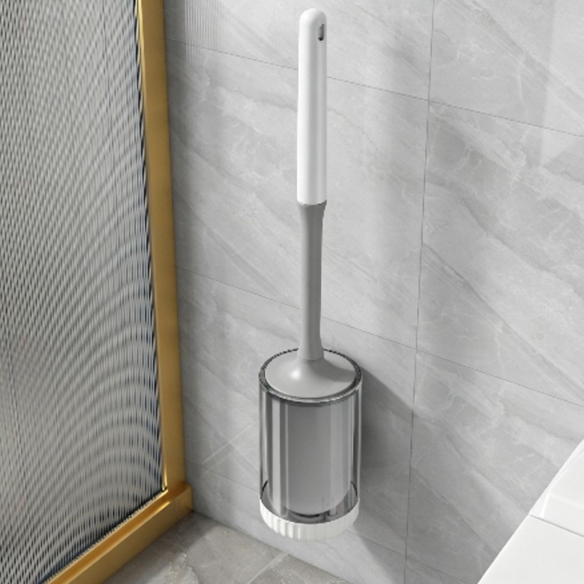 Long-handled toilet brush with no blind spots, free shipping for home bathroom, wall-mounted soft bristle brush, toilet cleaning brush magic tool details Picture