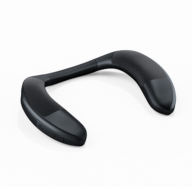The new neck-hanging wireless Bluetooth speaker is made of fabric and can be worn with a small speaker and stereo subwoofer Item Picture