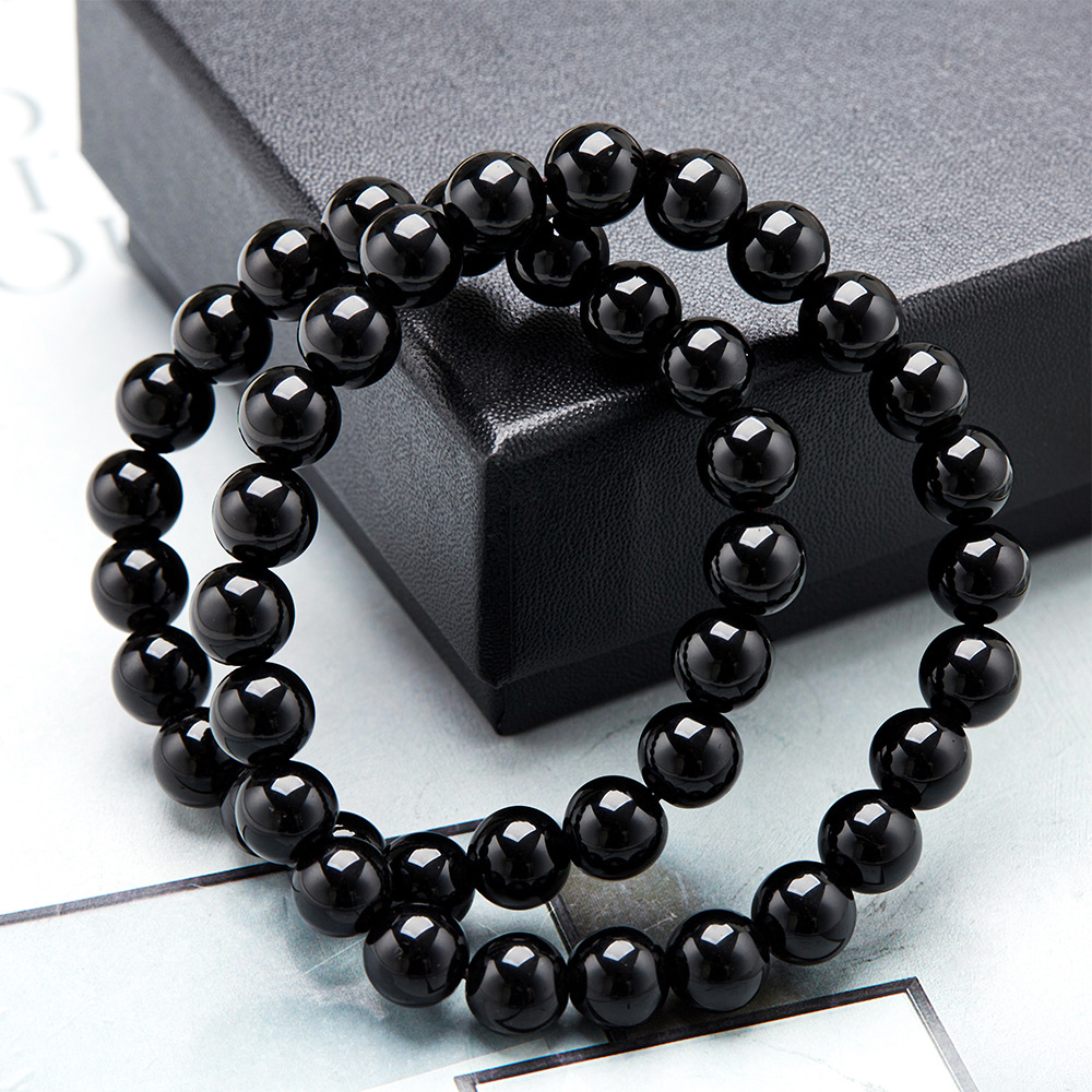 外贸热销欧美亚马逊爆款单圈黑曜石手链diy饰品配件手串批发