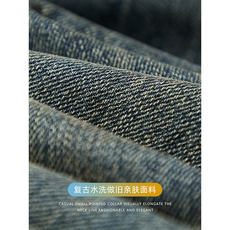 【 Retro and Nostalgic Style 】 Classic washed distressed blue jeans for men, slightly wide straight-leg trousers, comfortable and high-end Application Scenario