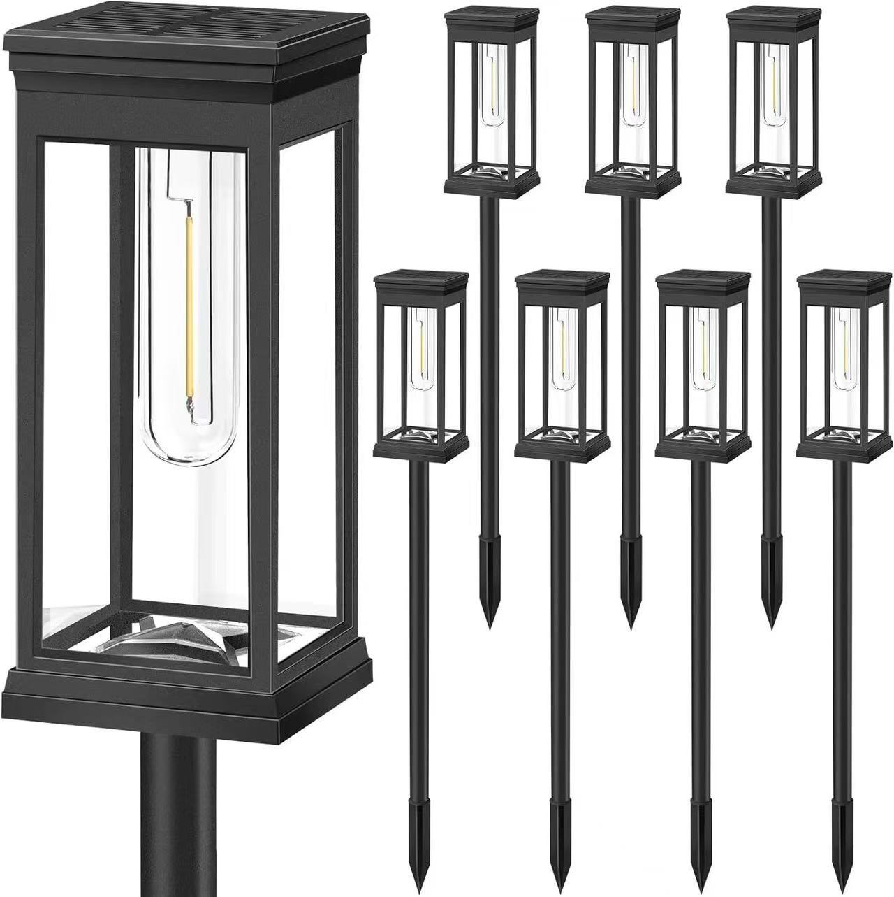 Solar garden lights, solar panel path lights, fire safety indicator lights, 1500 lumens, waterproof and energy-saving Item Picture
