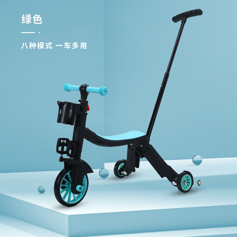 Three-in-one scooter, baby yo-yo, roller coaster, both sitting and riding, pedal tricycle, children's balance scooter, stroller Specification image