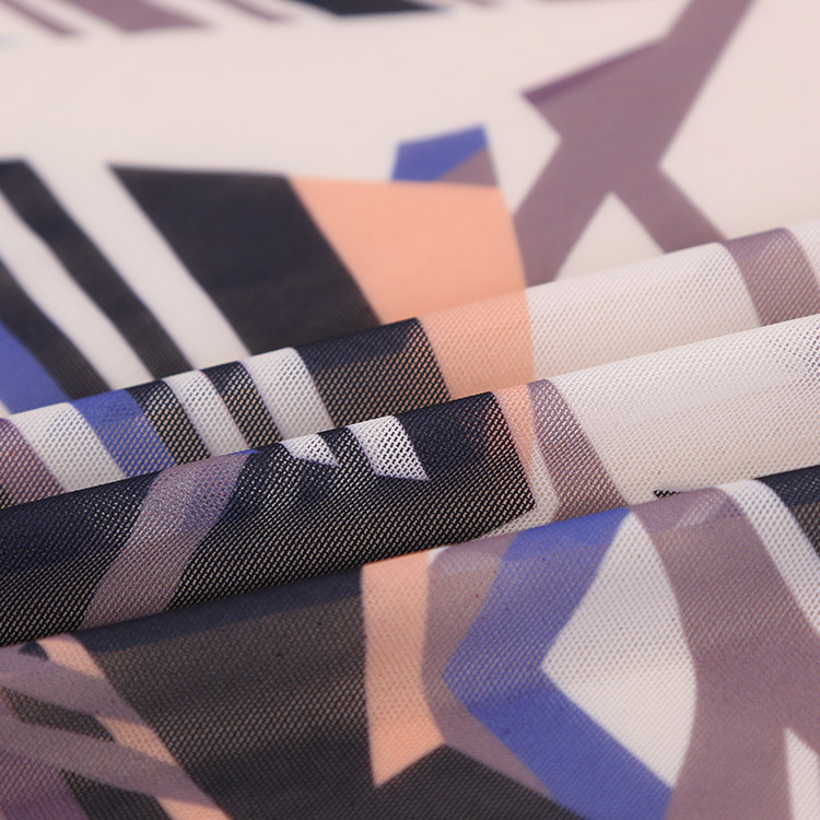 厂家经编30D*40D涤氨春夏印花女装服装面料 数码印花网布