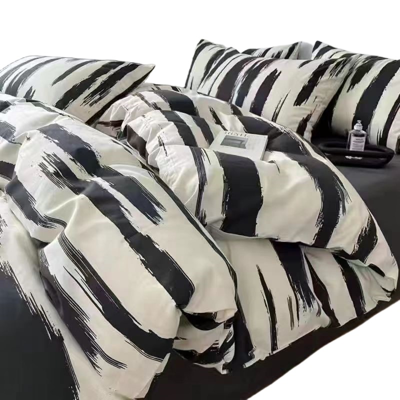 床上用品三件套 礼品芦荟棉床单被套床单四件套一件代发厂家批发白底实物图