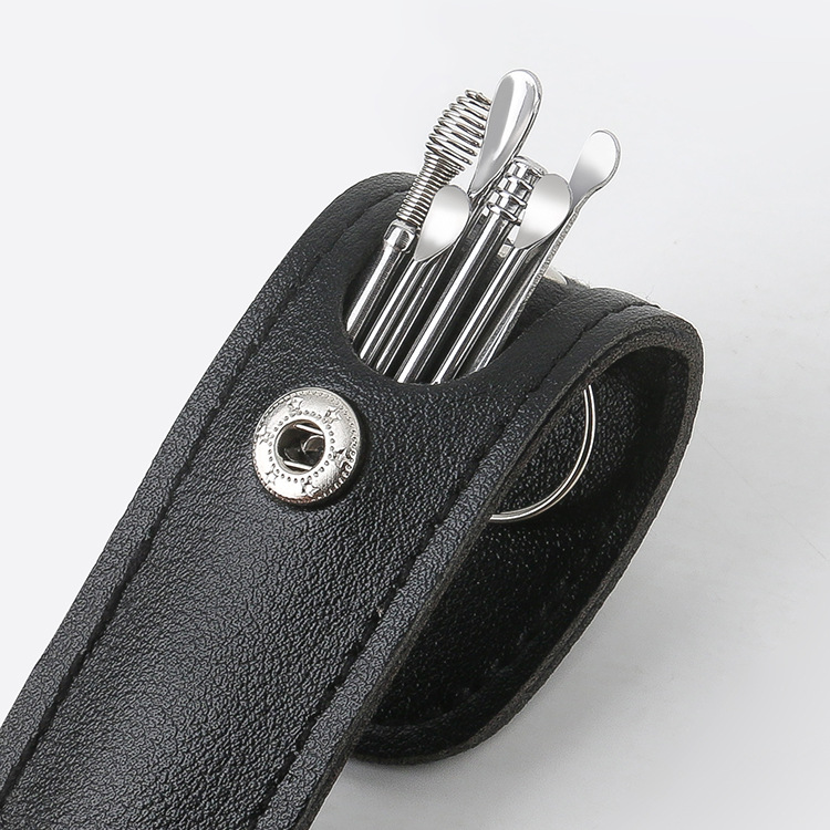 Creative 6-piece ear scorer set, portable box ear scorer and ear cleaning set, household adult spiral spring ear scorer details Picture