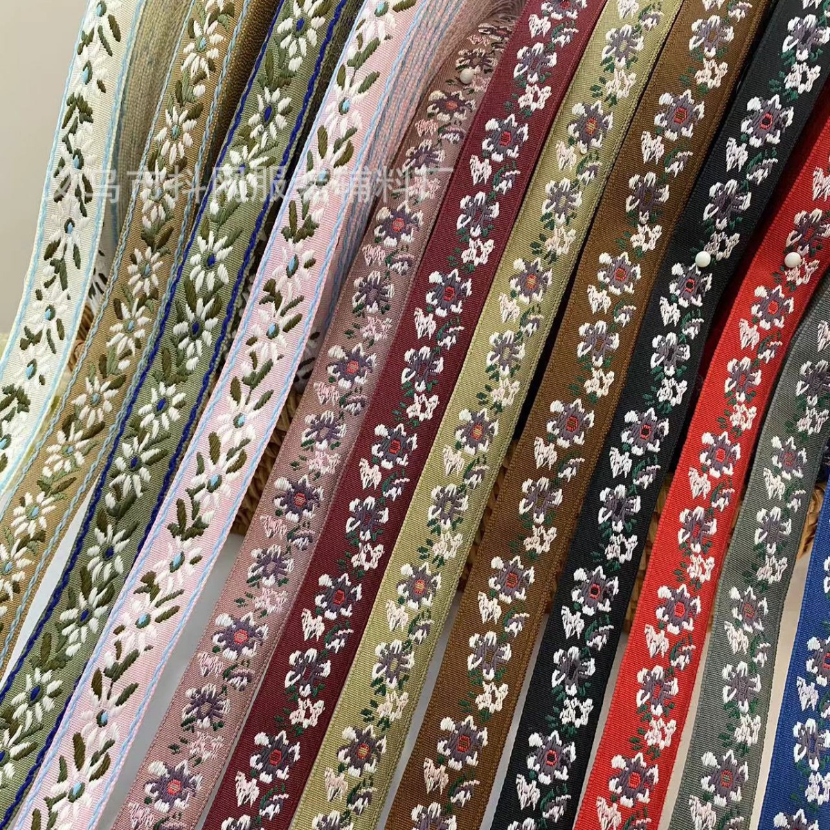 2.1cm New ethnic-style jacquard embroidery ribbon hair accessory, headwear, Hanfu performance costume accessories, bow details Picture