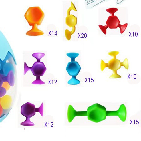 Children's DIY early education assembly suction cups, soft silicone building block toys, eggshell storage packaging, suction fun animal models Application Scenario