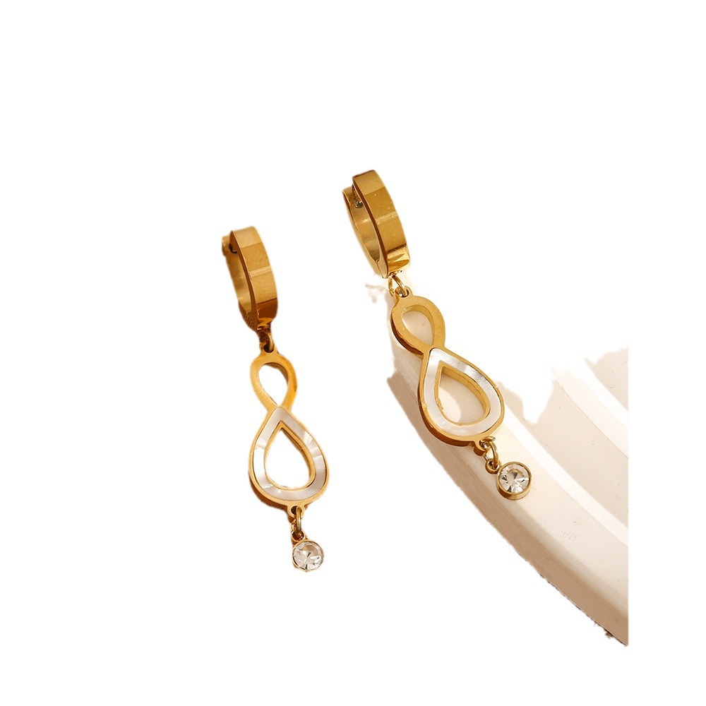 European and American cross-border bestseller 18K gold titanium steel non-fading earrings, simple women's light luxury style, trendy manufacturer wholesale, elegant style Item Picture