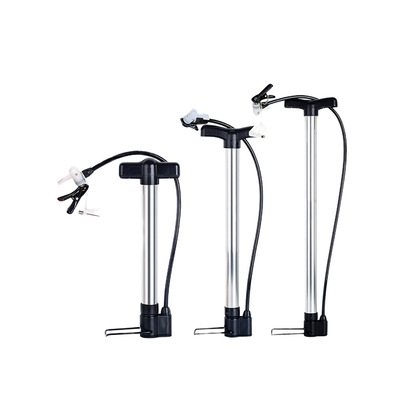 自行车打气筒高压家用电动摩托车篮球汽车便携打汽筒充气筒充气泵白底实物图