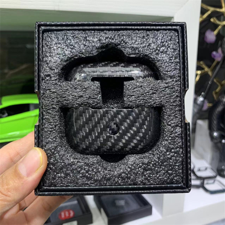 Aplicable apple AirPods Pro 3 orejas funda AirPods3/4 funda Pro2 forja de fibra de carbono details Picture