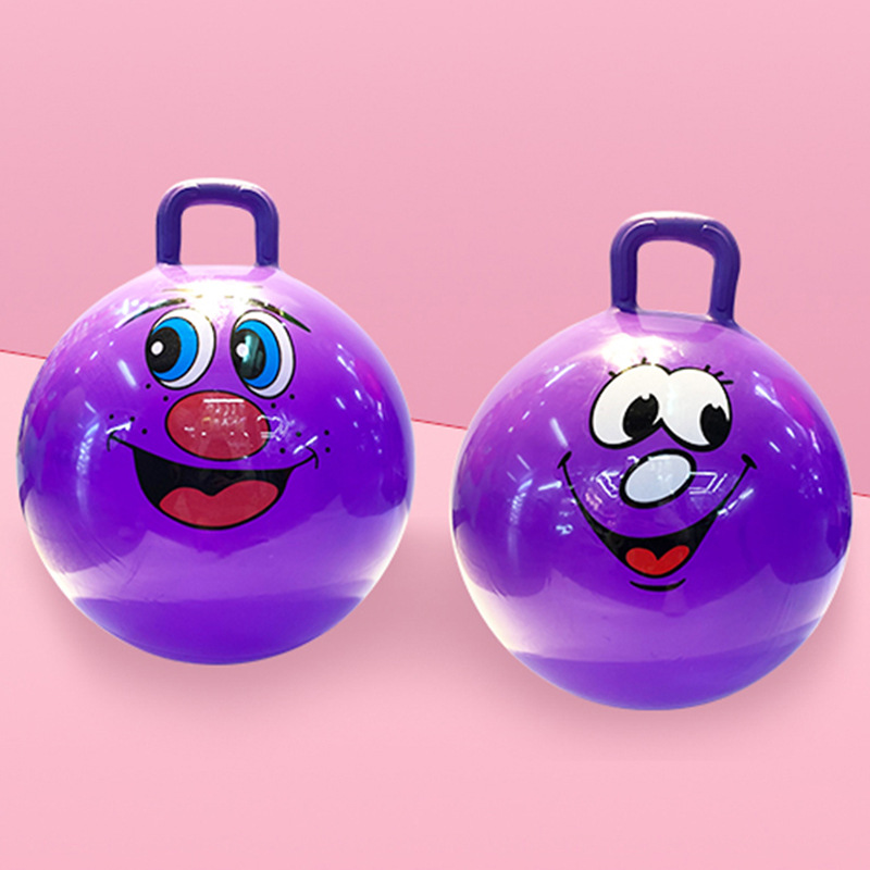 Inflatable toys, children's handle ball with pattern, hand-held elastic sheep horn ball, children's outdoor activity inflatable jumping ball details Picture