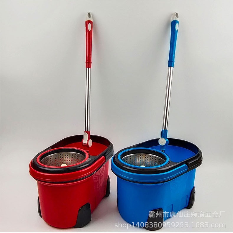New rotary mop bucket, hand-free mop bucket, mop set, Good God Mop, dual drive handle mop bucket Specification image