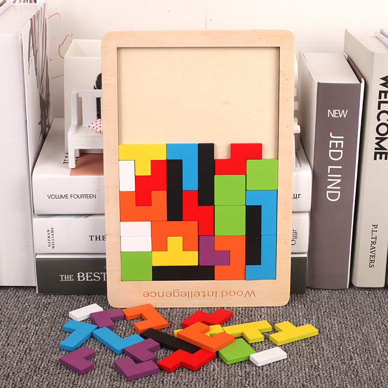 Wholesale of wooden Tetris toys for children's early education, intelligence and fun games, and intellectual toys for children's development Specification image