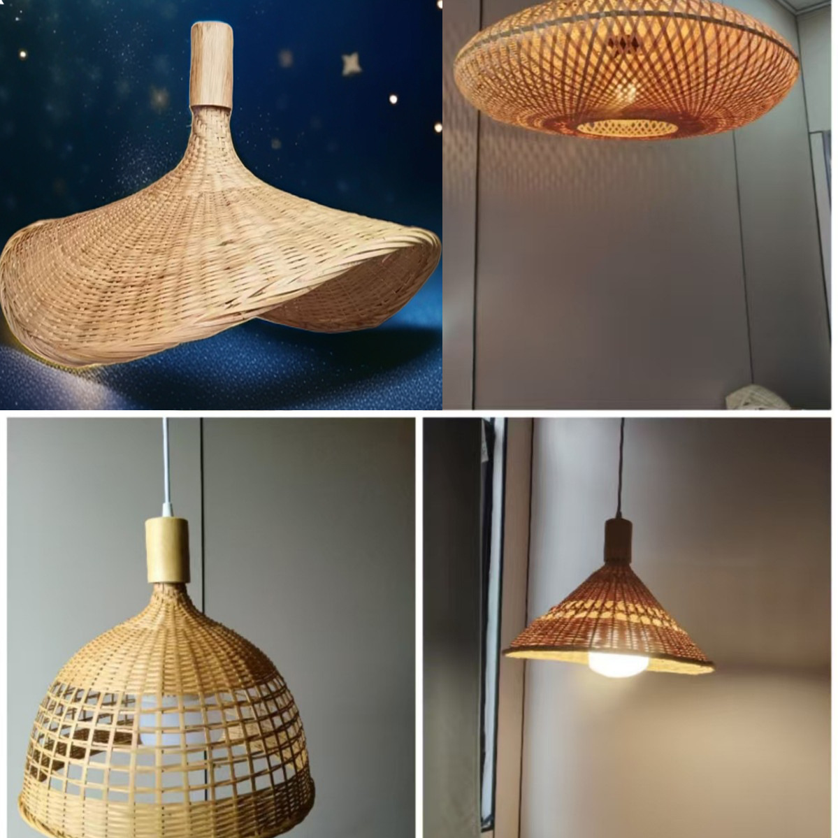 竹艺吊灯灯具灯笼餐厅饭店竹编藤艺灯罩竹子竹制竹木竹丝竹片中式国潮