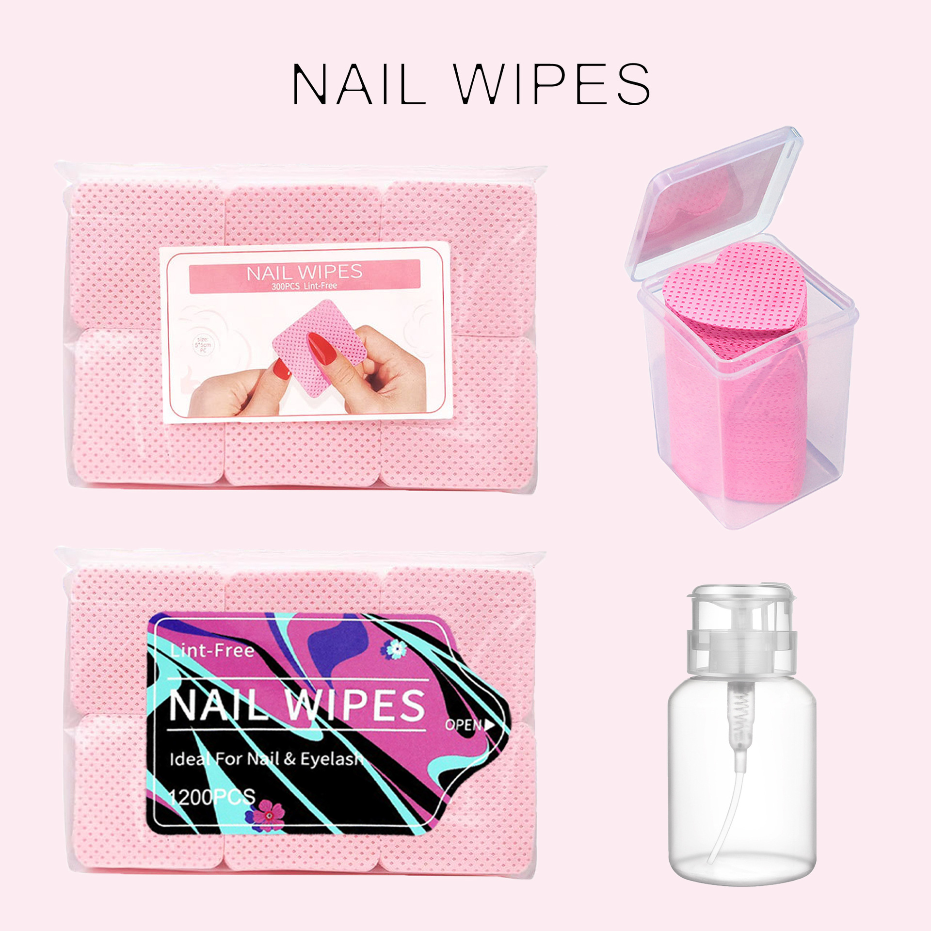 shanilak Cross-border nail and eyelash care products, eyelash glue, cleaning cotton pads, nail wash cotton, nail removal cotton factory wholesale, quick nail removal