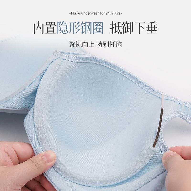 Cross-border large-sized seamless lingerie, women's thin bra, large chest, 200 pounds, fat girl bra, gathering anti-sagging, adjustable type Application Scenario