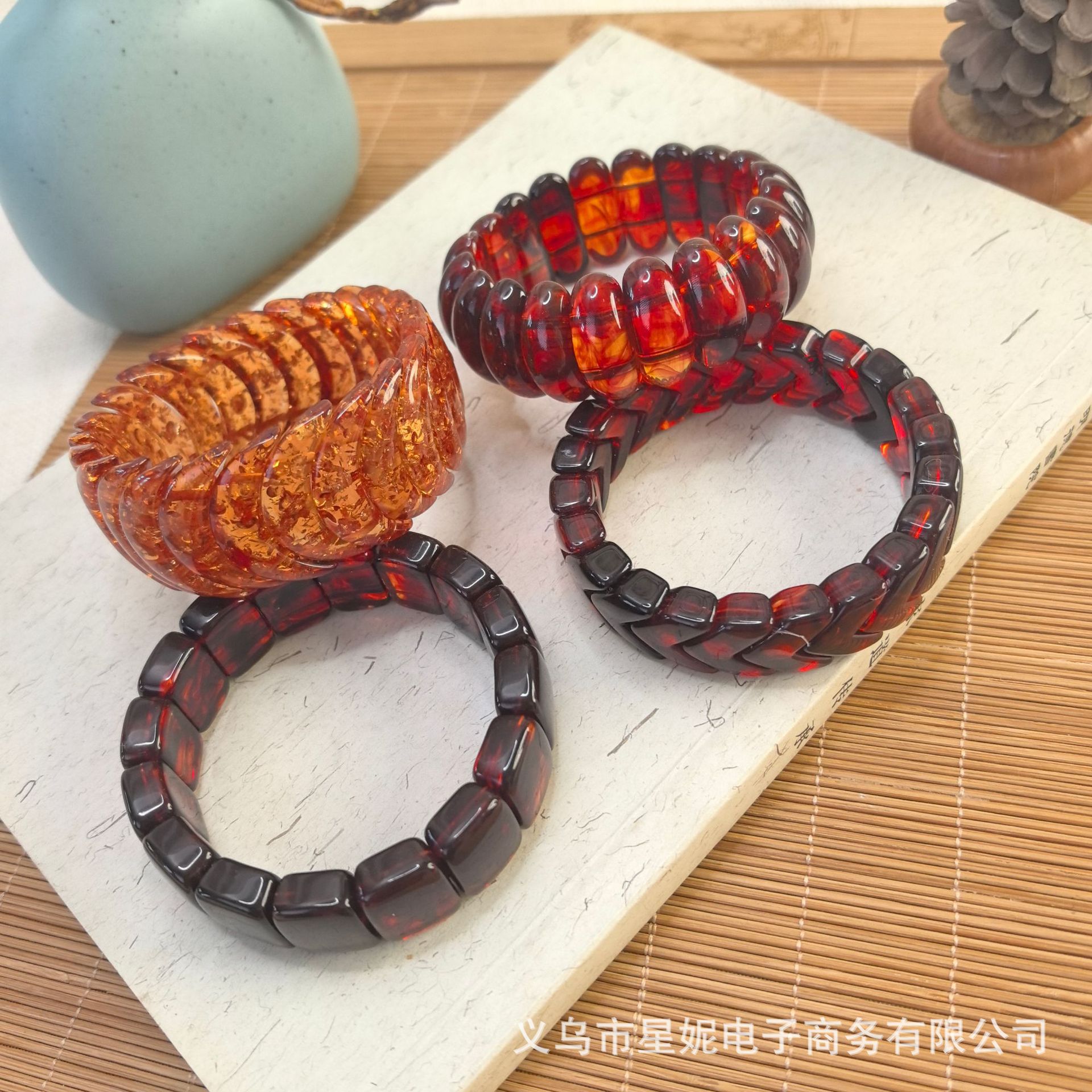 Meteorite red Edin bracelet, chicken-blood stone red Edin bracelet, jade carving, gift for sale details Picture