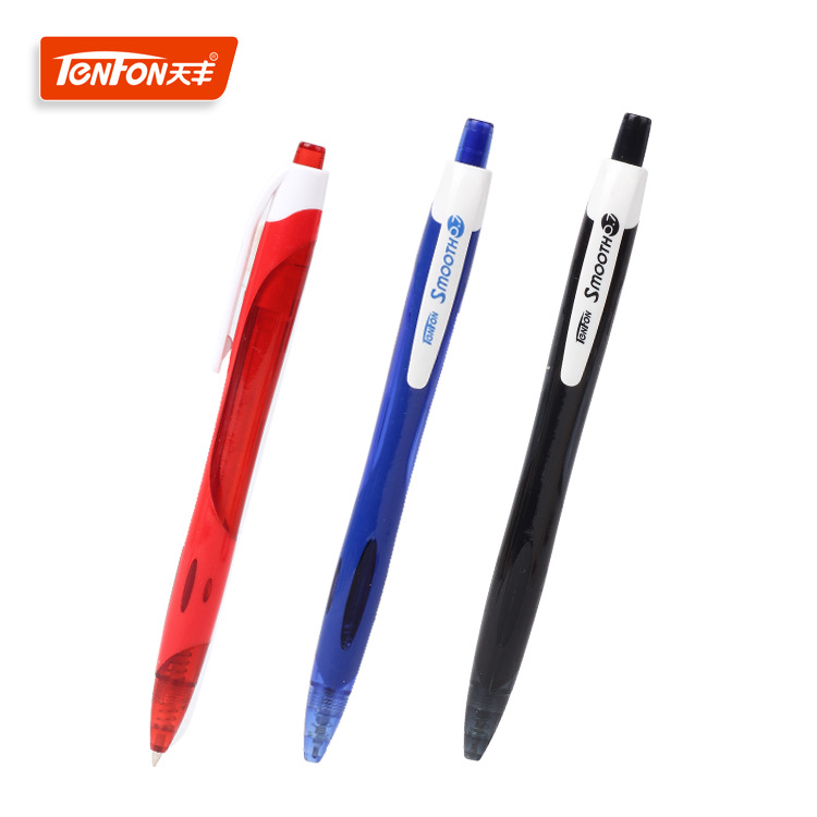天丰塑料圆珠笔中油笔5331三色中油笔广告中油笔顺滑不漏油