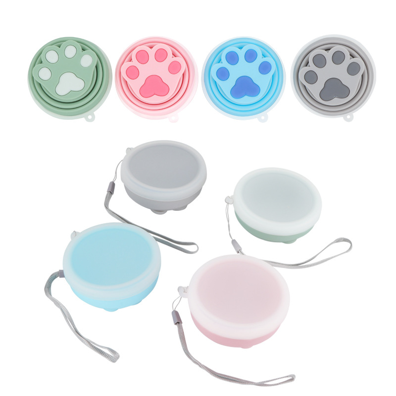 Mengzhao Silicone Folding Cup, portable outdoor travel cup with lid, 200ml Specification drawing
