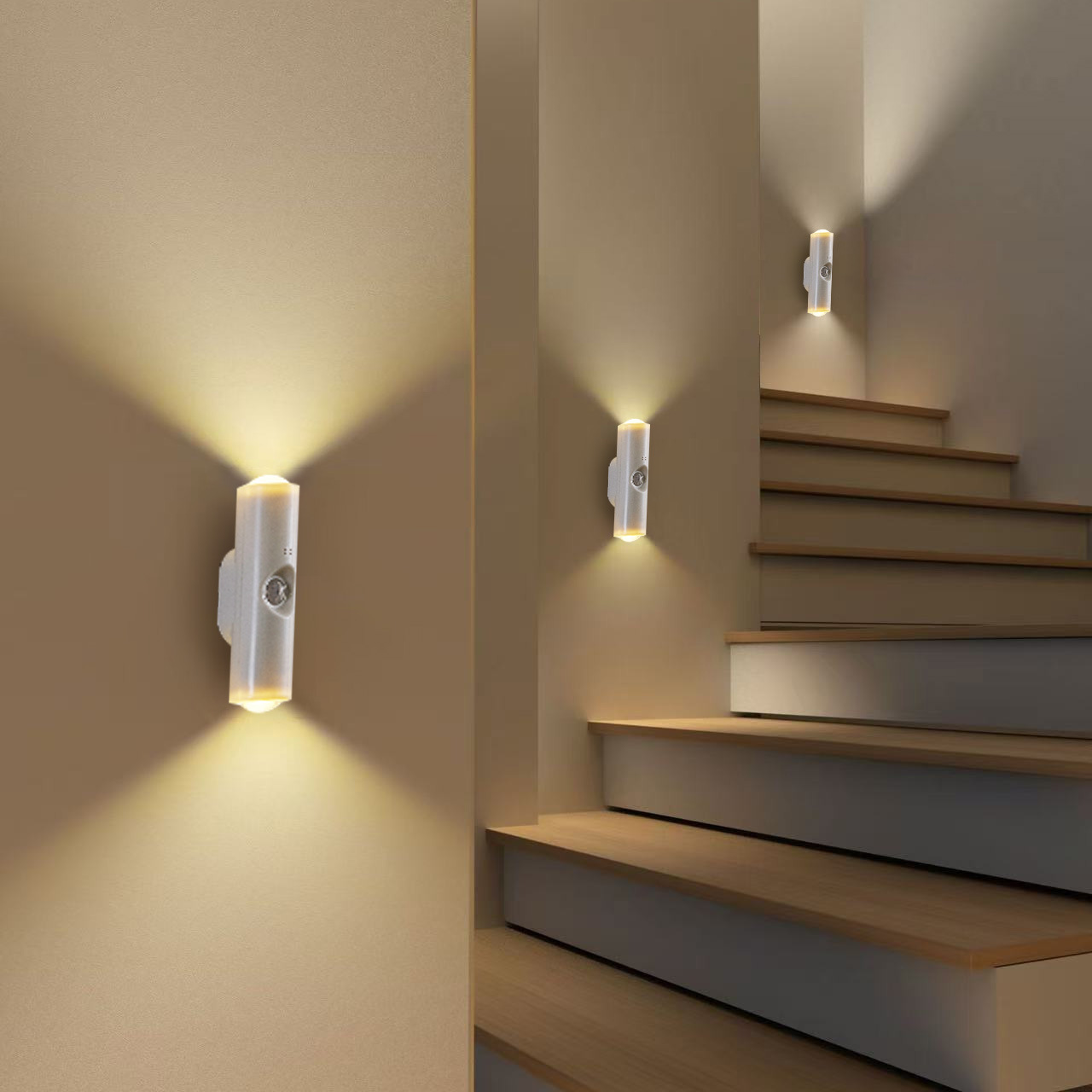 led night light, a popular and best-selling atmosphere wall lamp for bedrooms and bedside, a high-end shooting tube cat's eye magnetic human body sensor lamp details Picture
