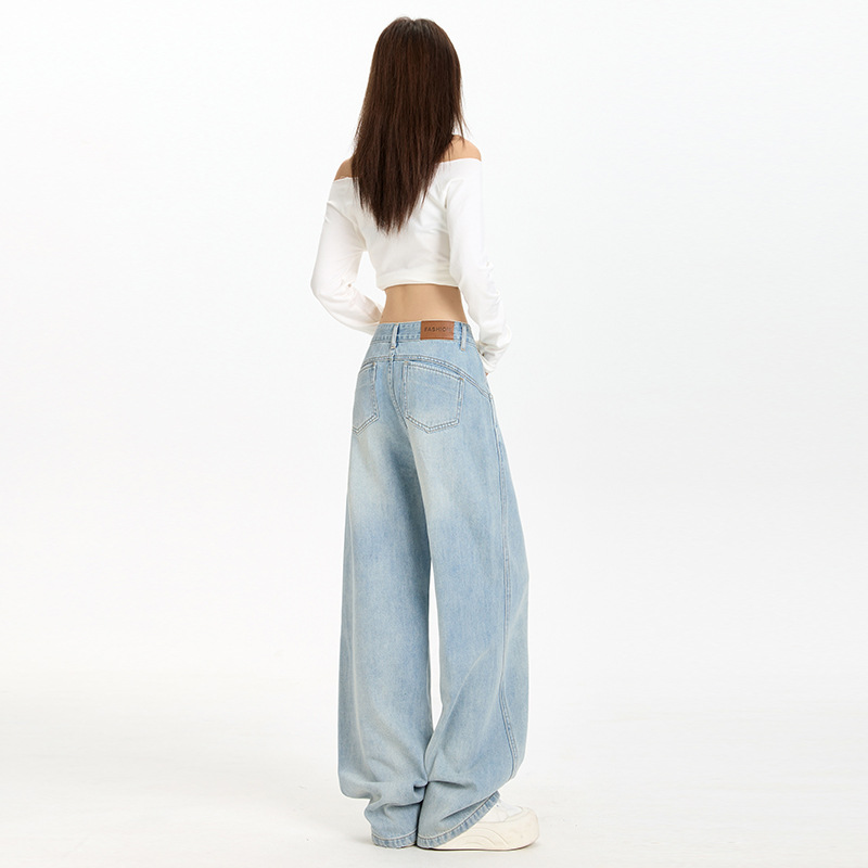 牛仔裤/带钻牛仔裤/牛仔裤阔腿/牛仔短裤女/阔腿裤细节图