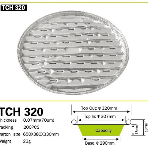 【 Factory Direct Sales 】 Supply of disposable round oil dropper trays for BBQ aluminum foil barbecue (TCH320) details Picture