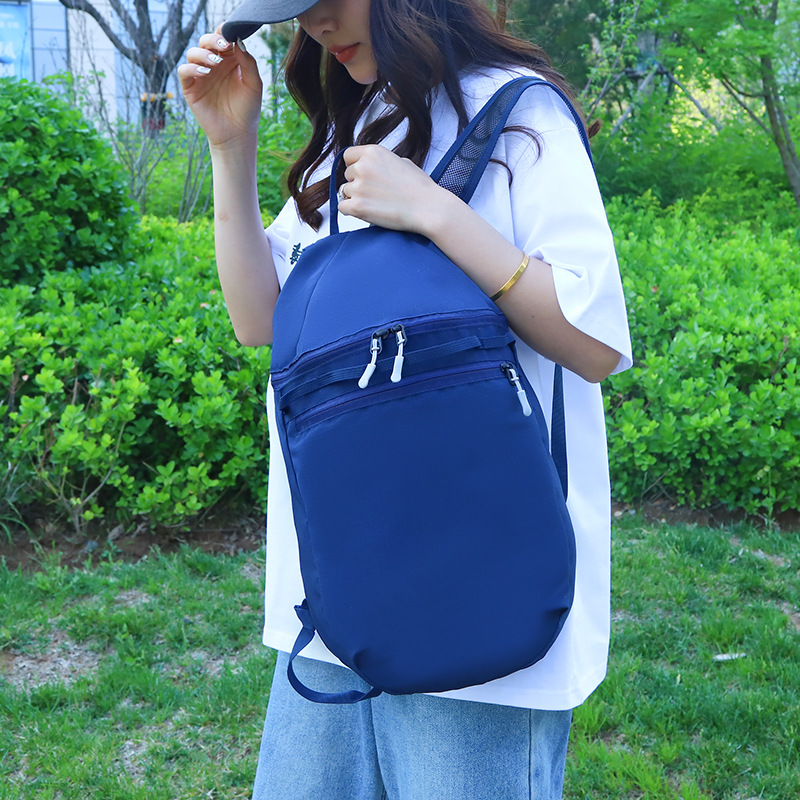 Folding travel backpack with logo printing, simple and ultra-light skin bag for outdoor travel, training backpack for male and female students details Picture